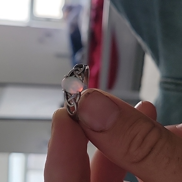 Ring Sterling silver with opal with Celtic silver design. - Picture 3 of 3